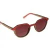 Mou Compagny BETIKOA EDEN Lunettes En Bois Rouge Gris Verres Brun Polarisés Dégradés