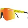 Pit Viper The Double Wide Polarized The 1993 Yellow With Purple And Pink Splatter