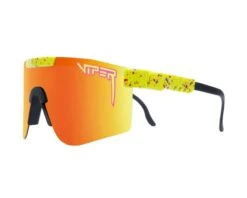 Pit Viper The Double Wide Polarized The 1993 Yellow With Purple And Pink Splatter
