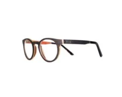 PSIR L'orangoise Lunette En Bois Brun Cigare Exterieur Orange Interieur