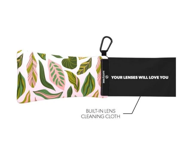 SUNNYSOC Leaves - Etui à Lunettes Souples Et Chamoisine Intégrée 1 SUNNYSOC Leaves - Etui à Lunettes Souples Et Chamoisine Intégrée